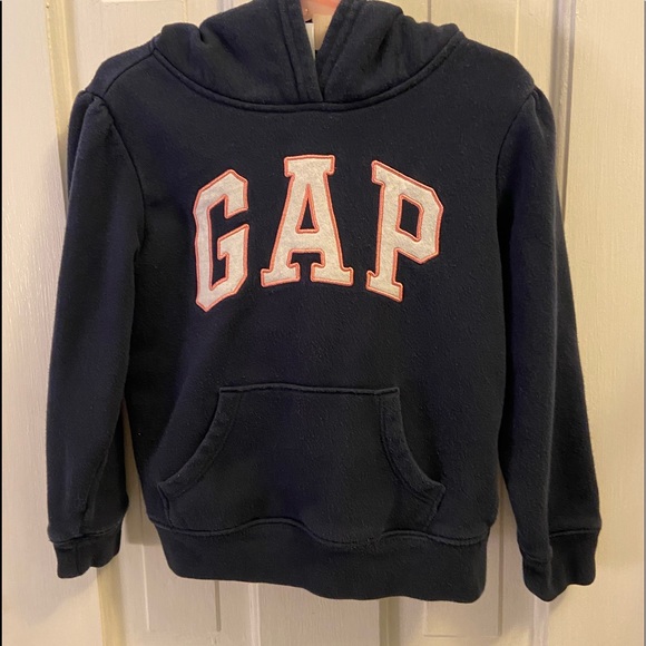 Navy pullover hoodie from Gap. Size 5. - Picture 1 of 4